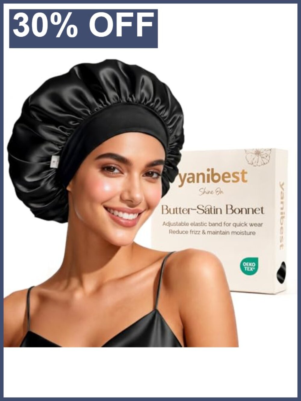Satin Sleep Bonnet One Size Elastic Band Double Layer Hair Care Cap